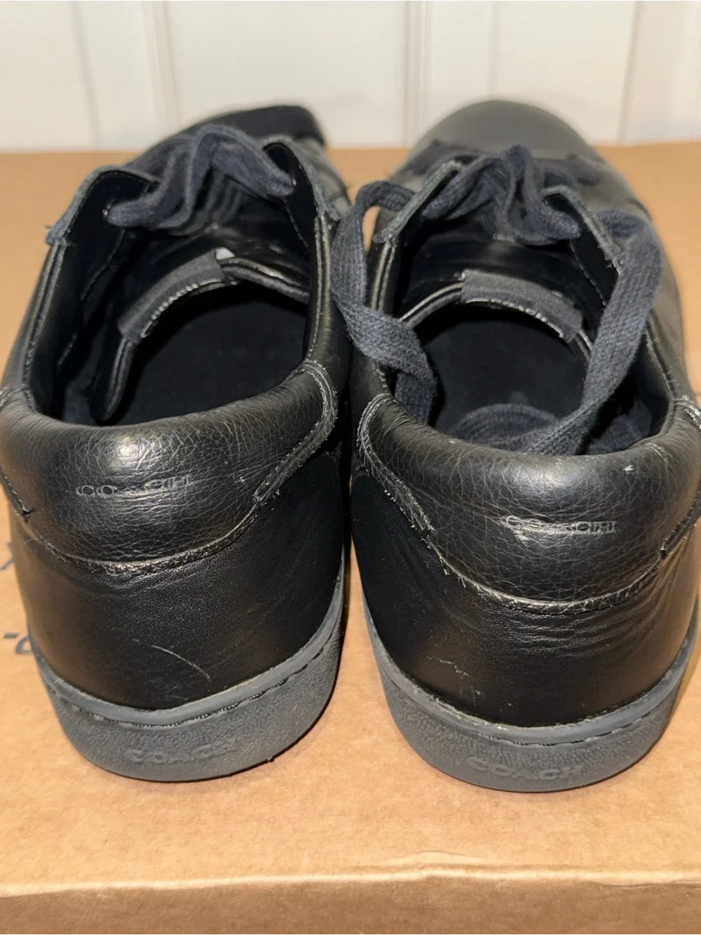 Coach Men's Black Leather Low-Top Sneakers